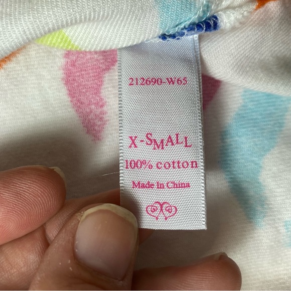 Victoria's Secret Long Sleeve Light Flannel Pajamas Multi Color Lips Kisses XS - Picture 8 of 12